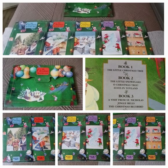 Christmas Treasure Chest of Large Books, 5 Christmas Story Books in Case. - Picture 1 of 6